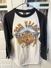 Vintage 1982 Van Halen Concert Ringer Tee Shirt Size L Lion Head