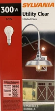 Sylvania 300 W Clear Indoor/Outdoor PS30 Utility Light w/Standard Medium Base