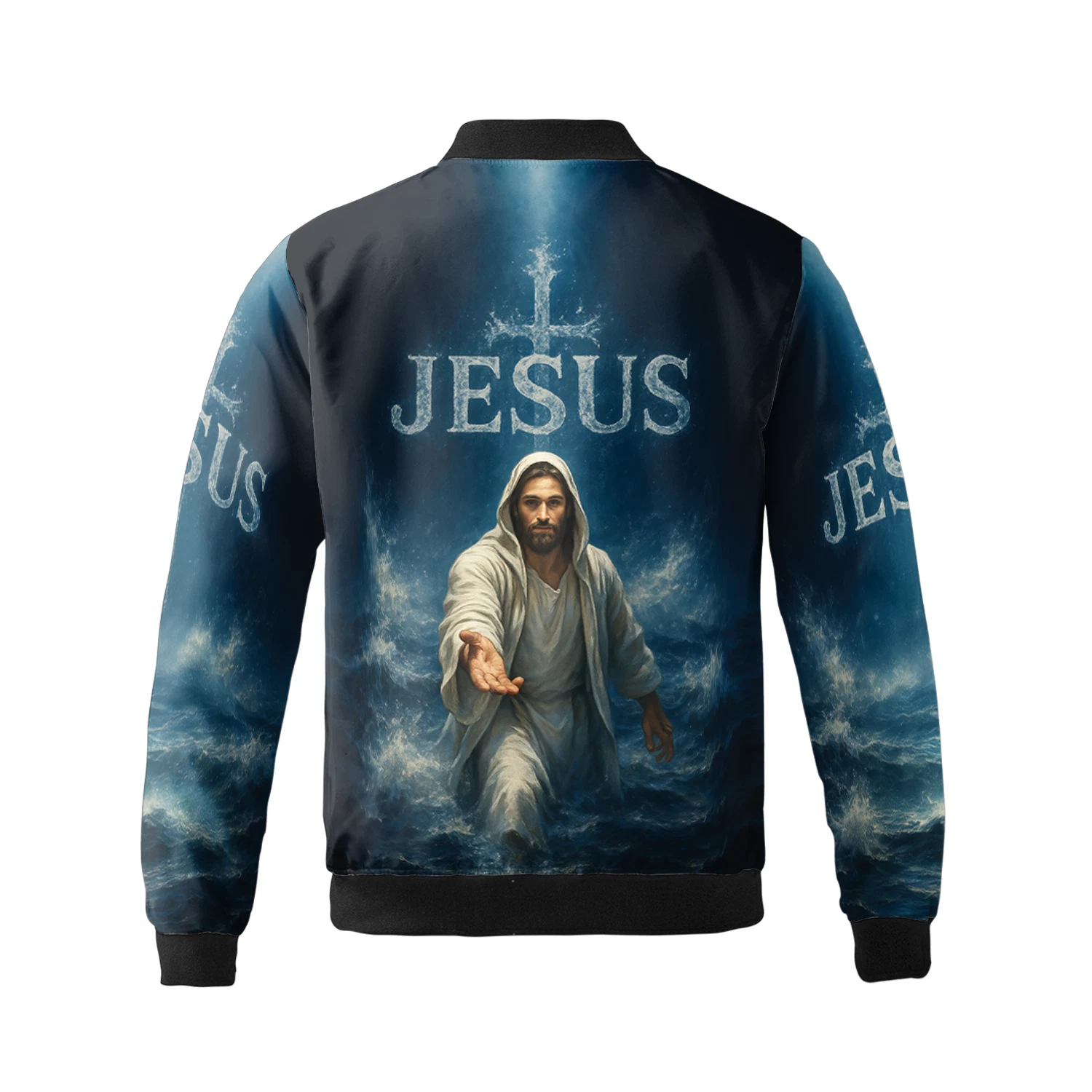 Jesus Walking On Water Religious Christian Xmas Gift Bomber Jacket