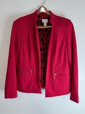Chico's Red Open-Front Ponte fold accents Blazer in size Small 0