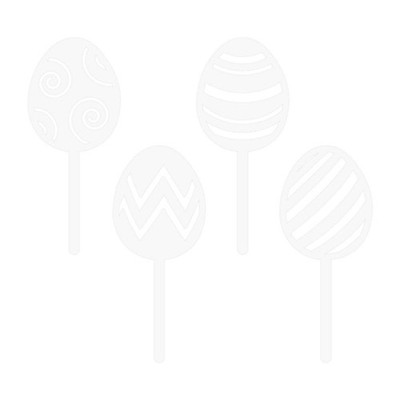 Cake Topper Pick Make A Wish weiß Osterei 4er Set Cupcake Party Deko