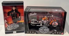 1999 Mattel Barbie 29207  Harley Davidson Fat Boy Motorcycle Flames 29016 NIB