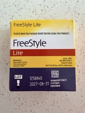 Abbott Freestyle Lite Blood Glucose Test Strips, Diabetic, 100 Count, 2023-2024