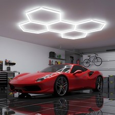 Luci Led Esagonali Soffitto Garage Lampada 5 Esagoni Nido d'Ape 168w 6500K