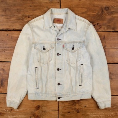 Vintage Levis Jeansjacke M 38R Herren 90er Hellblau USA Made Levi's Trucker