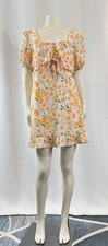 Sienna Sky Chiffon Dress Short Sleeve Lined Women's Size M