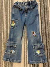 Girls Y2K vintage R.V.T.flare jeans embroidered animal with halos 5