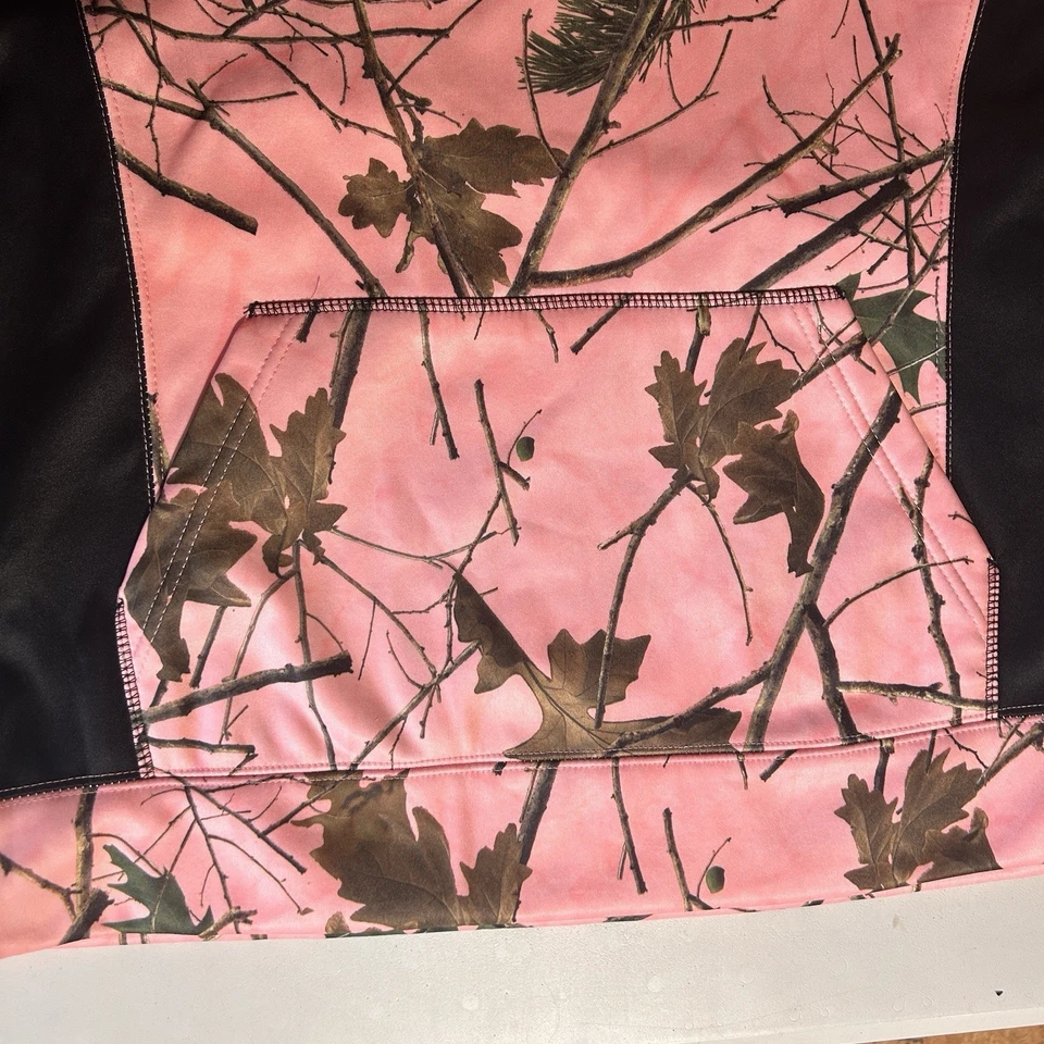 Sudadera con capucha para mujer Trail Crest gruesa material pesado grande rosa camuflaje Foto 4 de 4
