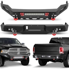 Front & Rear Bumper W/ LED Lights For 2013-2018 Dodge Ram 1500/2019-2024 Classic