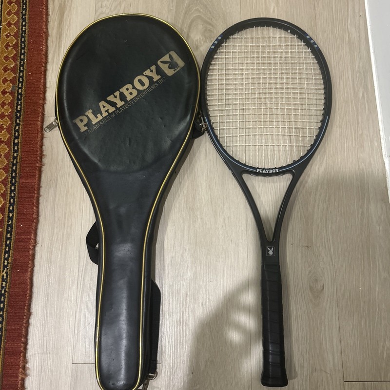 Rare Vintage PLAYBOY Collectible Professional Tennis Racquet And Cover