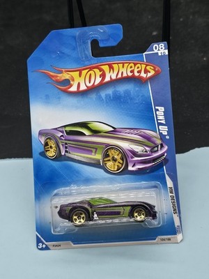 2009 i Hot Wheels PONY UP #104/166   purple~g5sp 8/10 HW DESIGNS