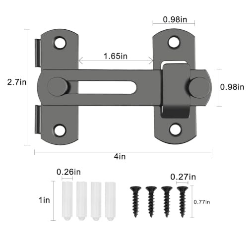 2PCS Barn Door Lock Flip Sliding Barn Door Latches, Gate Latch for 180 Degree