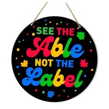 Muktoujaumai Autism Awareness Sign Decor, Autism Hanging Sign Decor Wall Y11