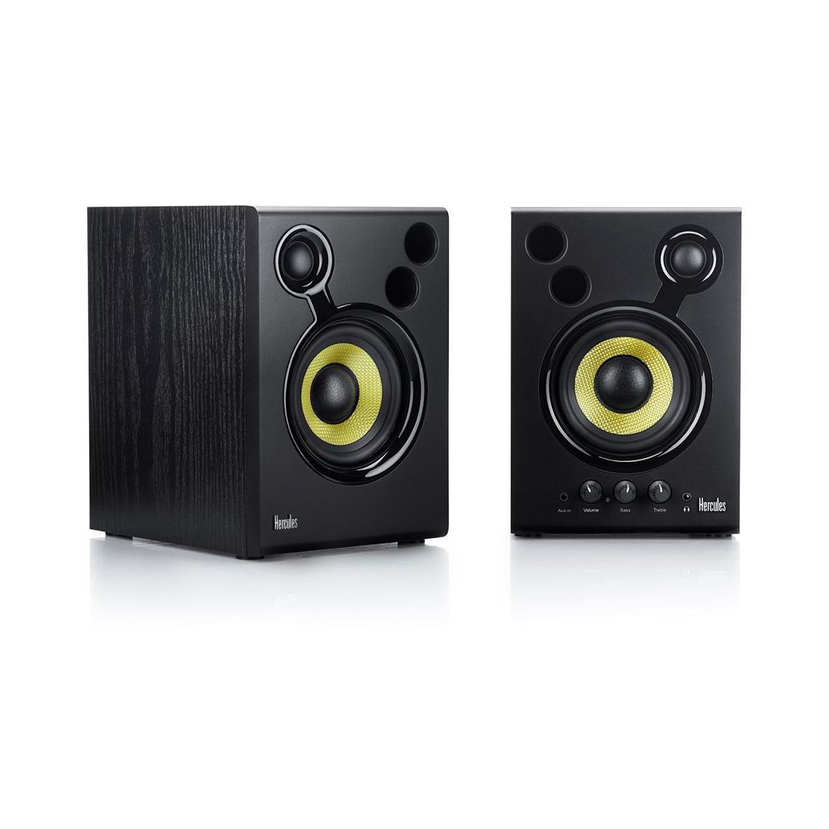 HERCULES DJ Monitor 42 enceintes pour studio de mixage à la maison en bois noir