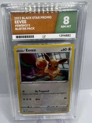Pokemon-Eevee SWSH212-ACE 8 Graded-2022 Black Star Promo psa ace etc