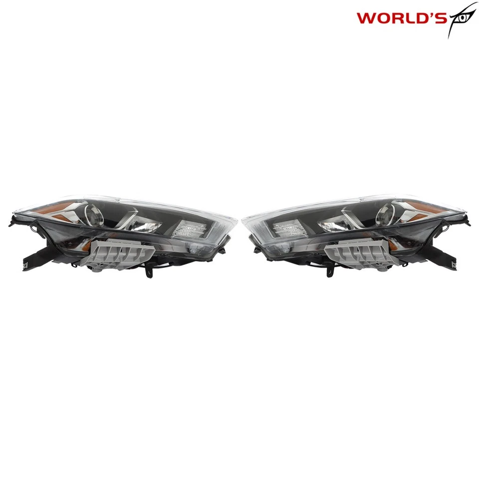 Faros halógenos para Nissan Máxima S SL SV con LED DRL negro diestro+izquierdo 2016-2018 Foto 3 de 4