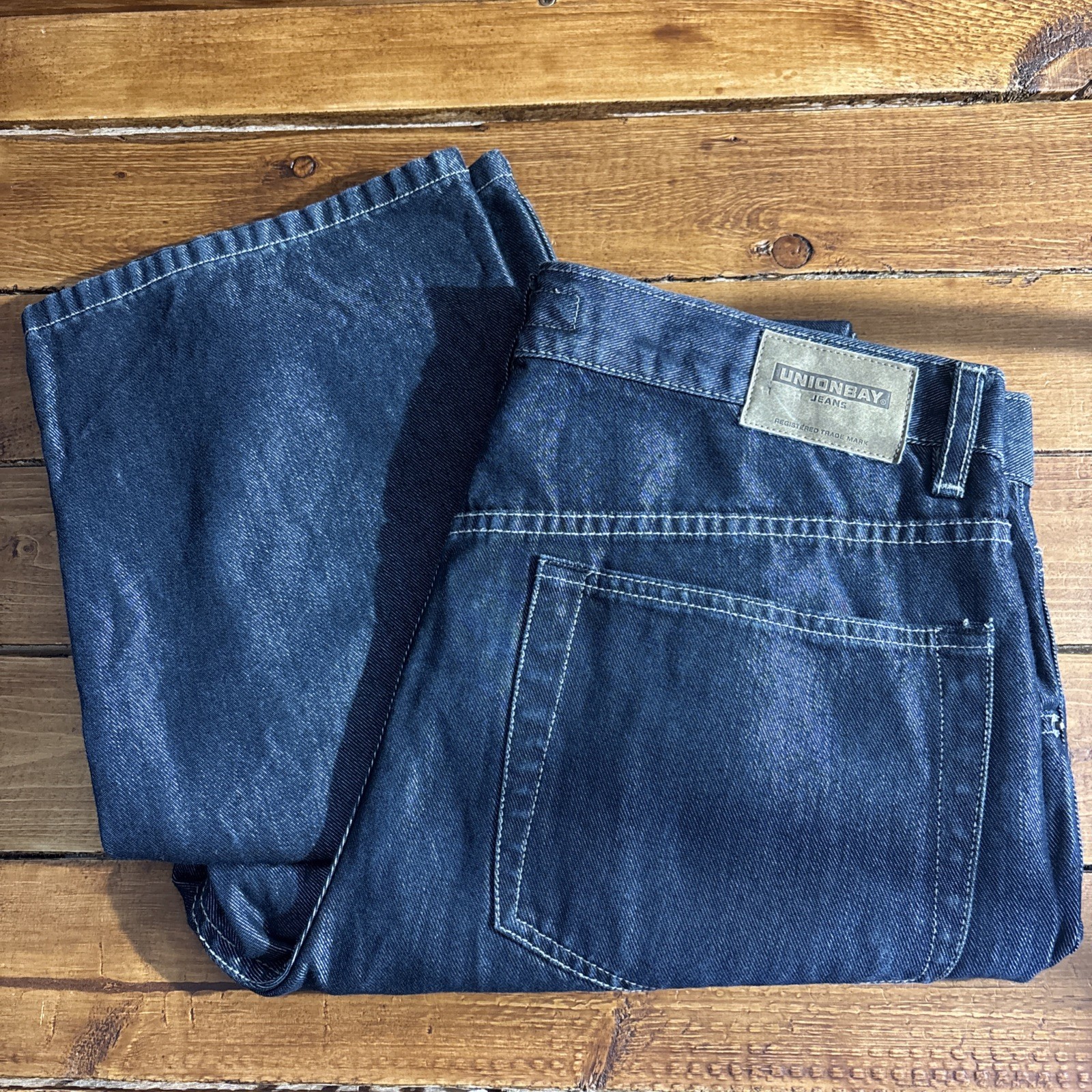 &rsquo;s 36x32 Sheen Shiny Dark Blue Baggy Y2k Hip Hop