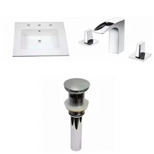 AMERICAN IMAGINATIONS AI-29929 25-in. W 3H8-in. Ceramic Top Set In White Color