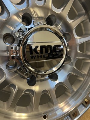 4) 18X9 KMC KM552 OFF-ROAD SILVER MACHINED (8X170 +0MM) FORD F-250