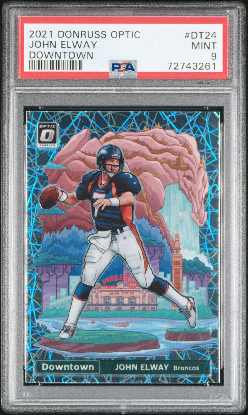 2021 Panini Donruss Optic John Elway Downtown Psa 9 Senvwe Broncos Mint