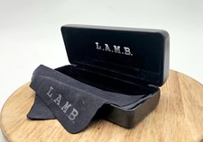 L.A.M.B. Eyeglass Sunglass Black Leather Clamshell Hard CASE With Cloth