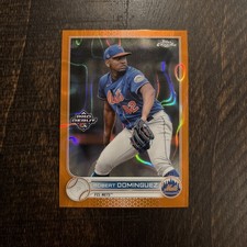 2022 Topps Pro Debut Chrome Orange Lava #PDC160 Robert Dominguez #/25 Mets