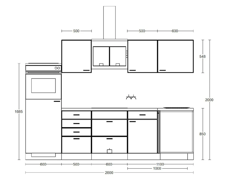 Winkelküche mit E-Geräten & Geschirrspüler - 280 x 170 cm breit - Weiß – Toska - Bild 4 von 4