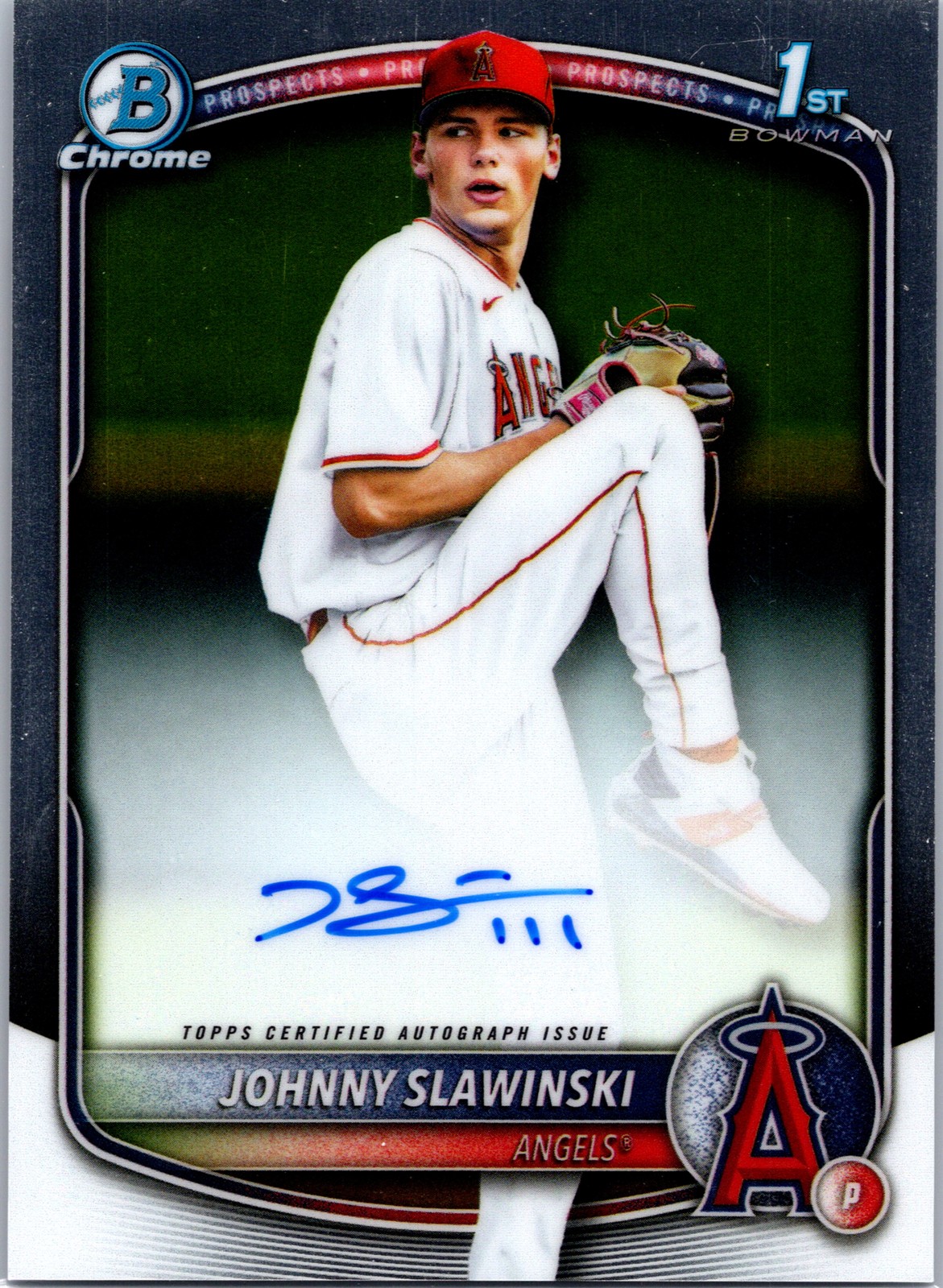 2025 Bowman Draft Johnny Slawinski #CPA-JS Chrome Prospect Autographs Angels