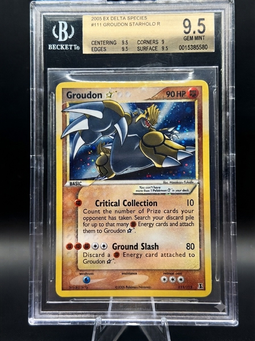 2005 Pokémon EX Delta Species Groudon Gold Star #111/113 Holo BGS 9.5 POP 20 GEM
