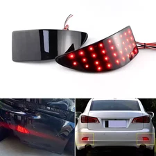 For 06-13 Lexus IS250 IS350 JDM Smoke Lens LED Rear Bumper Reflector Brake Light