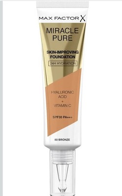 Max Factor Miracle Pure flüssige Foundation, Bronze, volle Deckkraft, makellos