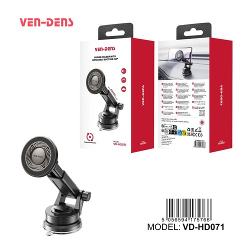 VEN-DENS VD-HD071 Magnetic Car Phone Holder Suction Cup Dashboard Windshield 360