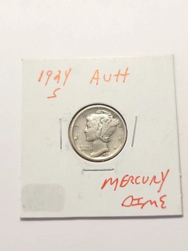 1924 S AU++ Key Date Mercury Dime