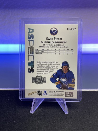 22-23 UD Skybox Metal Universe Owen Power Aspects RC #A-22 Buffalo Sabres - Bild 2 von 2