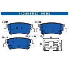 Satz Bremsbeläge Bremsklötze hinten für KIA Sportage 5 NQ5 | 24072836