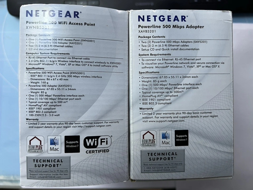 NETGEAR Powerline AV 500 im Bundle-Set: 3 Stück XAVB5201 und 1 Stück XWNB5201 - Bild 2 von 4