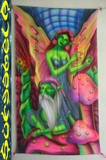 WANDBEHANG backdrop uv active flouro goa psy deko tuch fee fairy elf mushroom