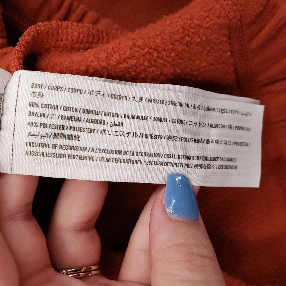 Moletom Hollister Feminino S Pequeno Laranja Pulôver Meio Zíper Color Block Externo - Imagem 4 de 4