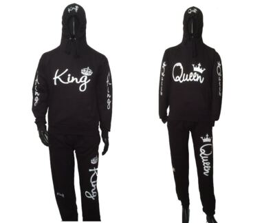 King and Queen sweatsuit outfit hoodies and sweatpants for couple