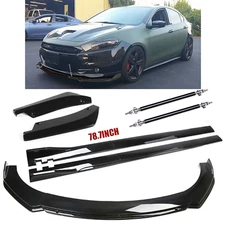 Front Rear Bumper Lip Splitter Spoiler Kit Side Skirt Strut Rod For Dodge Dart