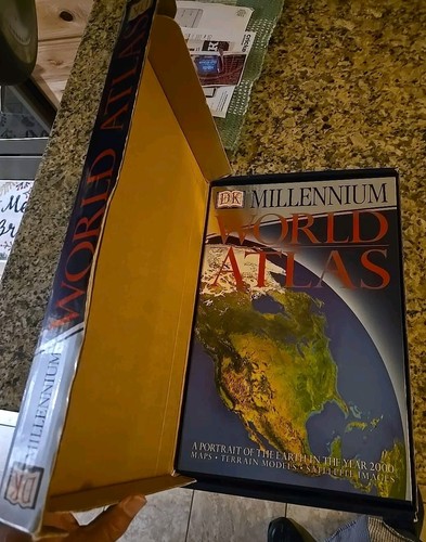 DK World Atlas Millennium Edition Large Book 18 X 11.75 X 1.5 Preowned Hardcover - Picture 10 of 11