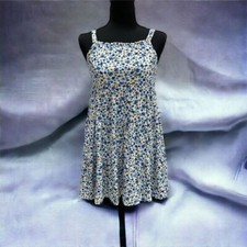 Trixxi Floral Cami Sundress M Blue Fit & Flare Tiered Knee-Length Summer Women
