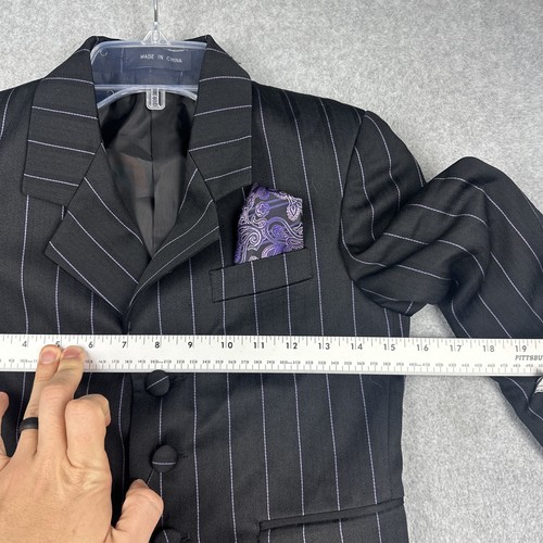 Den Zel Blazer Boys 6R Black Stripe Suit Separate 5 Button Jacket Sport Coat NWT - Picture 5 of 8