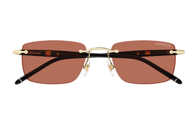Montblanc MB0344S 007 Gold Black Rimless Sunglasses Unisex  display picture 3