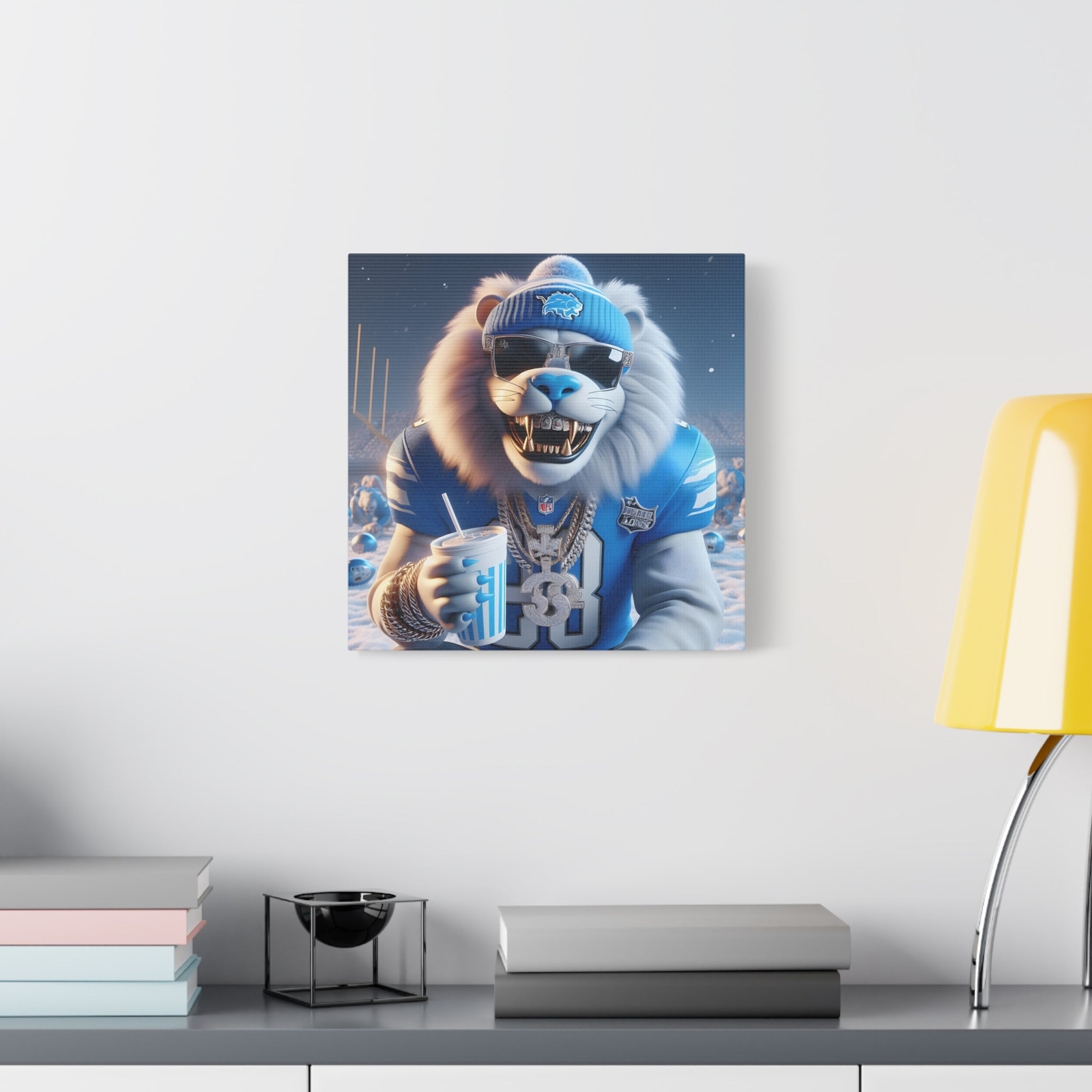 Detroit Lions Rapper Canvas, Wall Art, Poster, Artwork, Football, NFL ...