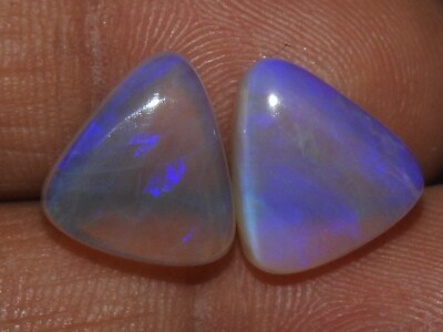Australian Opal Multi Fire Smooth Fancy Shape Matched Pair/14X12X4MM/MS