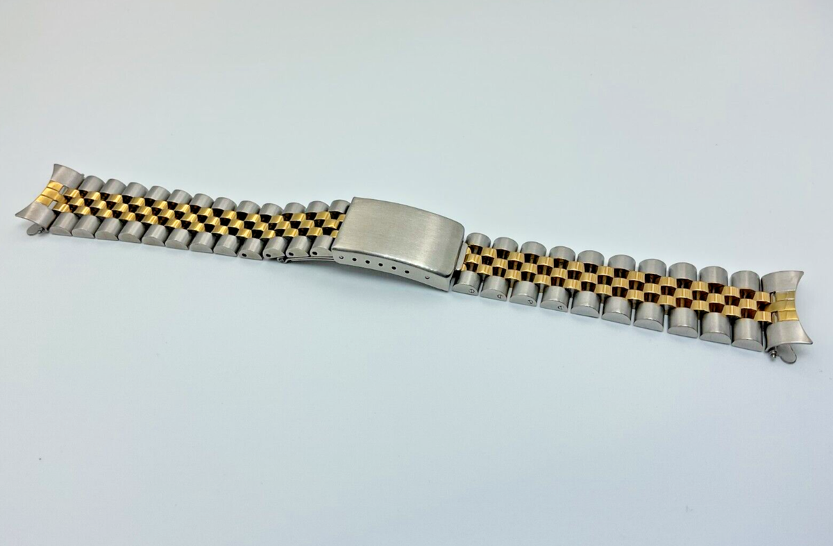 20MM JUBILEE WATCH BAND STRAP BRACELET FOR ROLEX TUDOR GOLD/SS TWO