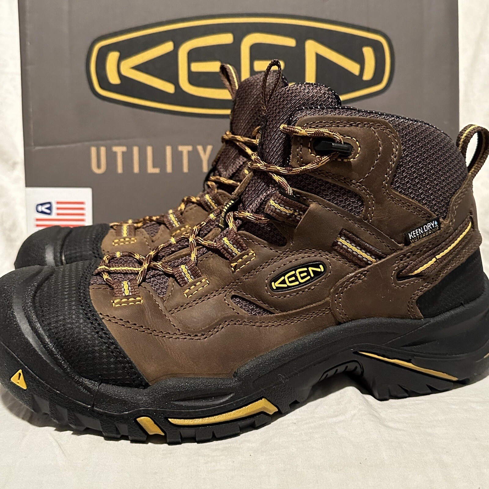 Stivali da lavoro NUOVI KEEN UTILITY da uomo taglia 9 M Braddock punta morbida 1020162 made in USA