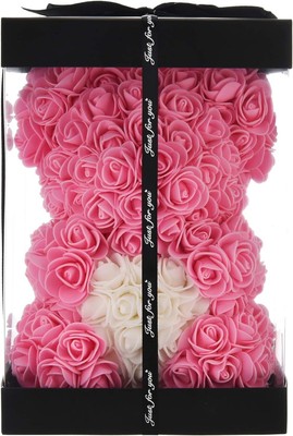 Rose Flower Bear - Fully Assembled Rose Teddy Bear - Over 300 Dozen Artificial F