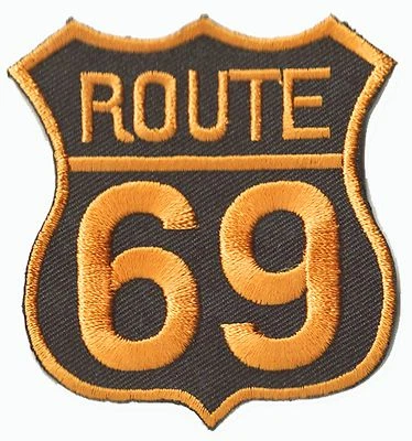 NAGA PATCHES Patche écusson Route 69 transfert thermocollant patch motard brodé